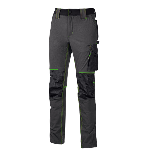MD_101284 Pantalone da lavoro Atom - taglia M - grigio/verde - U-Power - immagine 1