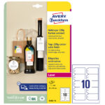 Cartellino stampabile - in cartoncino - con bordi tagliati lisci - laser - 90 x 50 mm - 10 cart/fg - 10 fogli - bianco - Avery