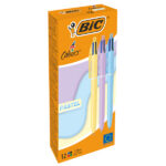 Penna a sfera scatto multifunzione 4 Colours Pastel - punta 1,0 mm - colori assortiti - Bic - conf. 12 pezzi