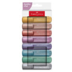 Evidenziatore Textliner 46 - punta a scalpello - colori assortiti metallic - Faber-Castell - astuccio 8 colori