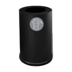 Contenitore tondo per raccolta differenziata - 1 scomparto - 100 L - nero - Stilcasa