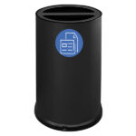 Contenitore tondo per raccolta differenziata - 2 scomparto - 100 L - nero - Stilcasa
