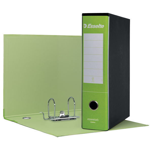 MD_102698 Registratore Essentials G75 - dorso 8 cm - protocollo 23 x 33 cm - verde chiaro - Esselte - immagine 1