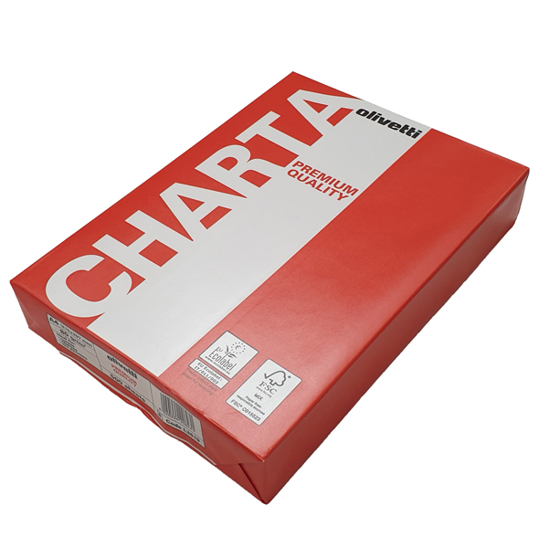MD_102819D Carta Premium Quality - A4 - 80 gr - Olivetti Red - conf. 500 fogli (drop max 25 risme) - immagine 1