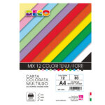 Risma carta - A4 - 80 gr - colori assortiti - 12 fogli - DECO