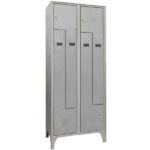 Armadio spogliatoio in metallo salvaspazio - a 4 ante a L - 80 x 50 x 195 cm - grigio - Fasma