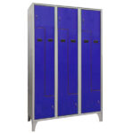 Armadio spogliatoio in metallo salvaspazio - a 6 ante a L - 120 x 50 x 195 cm - grigio/blu - Fasma