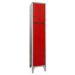 Armadio spogliatoio in metallo salvaspazio - a 2 ante a L - 40 x 50 x 195 cm - grigio/rosso - Fasma