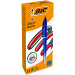 Penna a sfera scatto multifunzione 4 Colours Smooth - punta 1,0 mm - fusto blu - Bic - conf. 12 pezzi