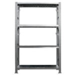 Kit scaffale industriale - 4 ripiani - 120 x 50 x 200 cm - acciaio - Tecnotelai