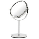 Specchio per trucco - con ingrandimento x3 - diametro specchio 15,5 cm - altezza 32 cm - grigio - Girmi