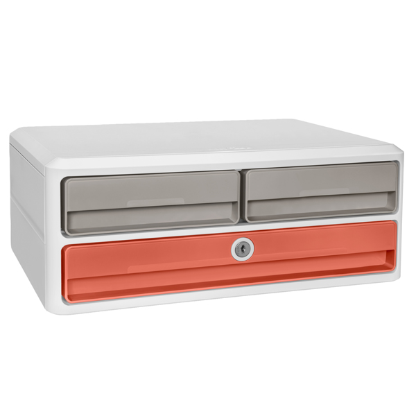 MD_104387 Cassettiera Moov'up Terra nova - 2 cassetti piccoli + 1 grande - 37 x 27,45 x 14,6 cm - multicolore - Cep - immagine 1