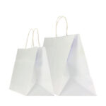 Shopper Twisted XLarge - maniglie cordino ritorto - 32 x 23 x 35 cm - carta kraft - bianco - Mainetti Bags - conf. 25 pezzi
