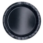 Piatti piani Ecocolor - Ø24cm - biodegradabile - nero - Big Party - conf. 25 pezzi