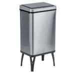 Gettacarte pieghevole Houdini - con coperchio - 35,5 x 26 x 71,5 cm - 40 L - acciaio inox - Medial