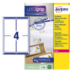 Etichette adesive L7169 - in carta - angoli arrotondati - laser - permanenti - 99,1 x 139 mm - 4 et/fg - 15 fogli - bianco - Avery