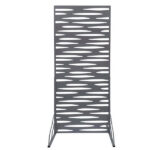 Pannello decorativo - metallo - con piedi laterali - 80 x 180 cm - grigio - Verdemax