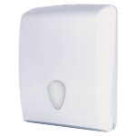 Dispenser asciugamani Stileco - piegati a C/Z/V - 13 x 27,7 x 37 cm - 600 fogli - ABS - bianco - Medial International