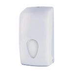 Dispenser carta igienica Stileco - interfogliata - 13,5 x 13,5 x 27,7 cm - 500 fogli - ABS - bianco - Medial