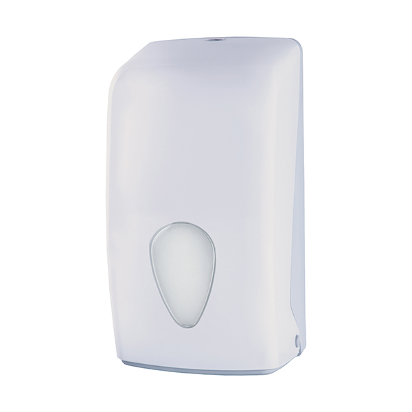 MD_105852 Dispenser carta igienica Stileco - interfogliata - 13,5 x 13,5 x 27,7 cm - 500 fogli - ABS - bianco - Medial - immagine 1