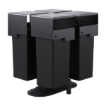 Portarifiuti MODULA - da terra - coperto - con contenitore - quadruplo - 90 x 90 x 107,5 cm - 73+73+73+73 L - antracite - Stilcasa