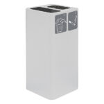 Posacenere e gettacarte - 38,3 x 38,3 x 82,5 cm - 100 L - bianco - Stilcasa
