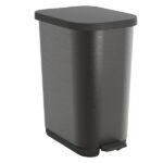 Cestino RIBO raccolta differenziata - PP - con coperchio e pedale - 40 x 28,5 x 51,3 cm - 25/40 L - grafite - Rotho