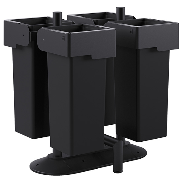 MD_105975 Portarifiuti MODULA - da terra - con contenitore - quadruplo - 78 x 85 x 97,5 cm - 53+53+53+53 L - antracite - Stilcasa - immagine 1