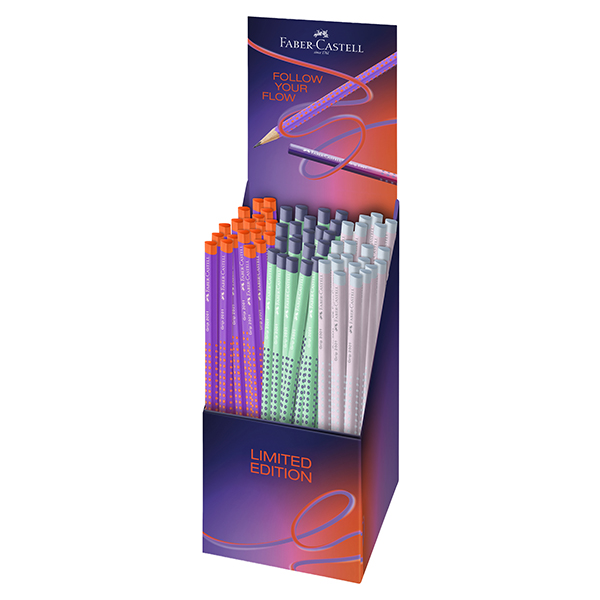 MD_106187 Matite grafite Grip Follow Your Flow - B - fusto colori assortiti - Faber-Castell - expo da 72 pezzi - immagine 1