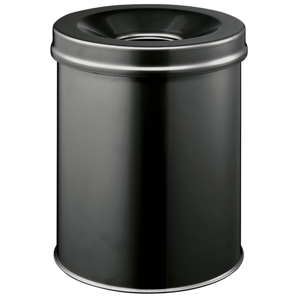 MD_106431 Cestino gettacarte SAFE - tondo - autoestinguente - nero - 15 L - Durable - immagine 1