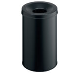 Cestino gettacarte SAFE - tondo - autoestinguente - nero - 60 L - Durable
