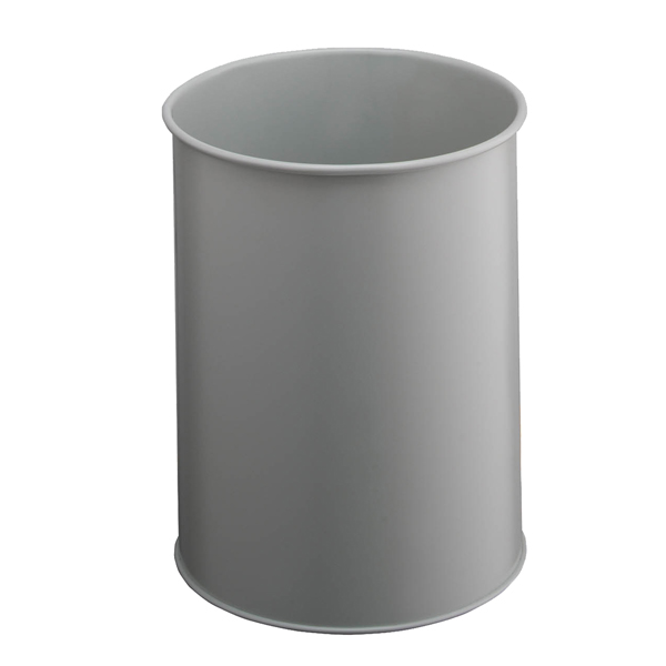 MD_106435 Cestino gettacarte - tondo - metallo - grigio - 15 L - Durable - immagine 1
