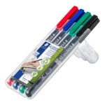 Pennarello Lumocolor Permanent 313 - punta 0,4 mm - colori assortiti - Staedtler - astuccio 4 colori