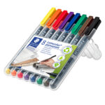 Pennarello Lumocolor Permanent 313 - punta 0,4 mm - colori assortiti - Staedtler - astuccio 8 colori