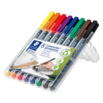 Pennarello Lumocolor Permanent 318 - punta 0,6 mm - colori assortiti - Staedtler - astuccio 8 colori