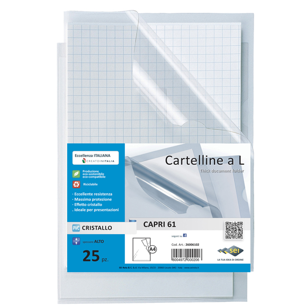 MD_25101 Cartellina a L Capri 61 - A4 - PVC - liscio pesante - Sei Rota - conf. 25 pezzi - immagine 1