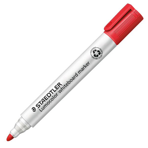 MD_25111 Marcatore Lumocolor whiteboard 351 - punta tonda - tratto 2 mm - rosso - Staedtler - immagine 1
