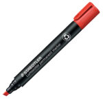 Marcatore Lumocolor Permanent 350 - punta a scalpello - tratto 2 - 5 mm - rosso - Staedtler