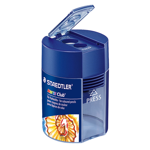 MD_25161 Temperamatite Noris - con contenitore - 2 fori - foro Ø 8,2 - 10,2 mm - blu - Staedtler - immagine 1