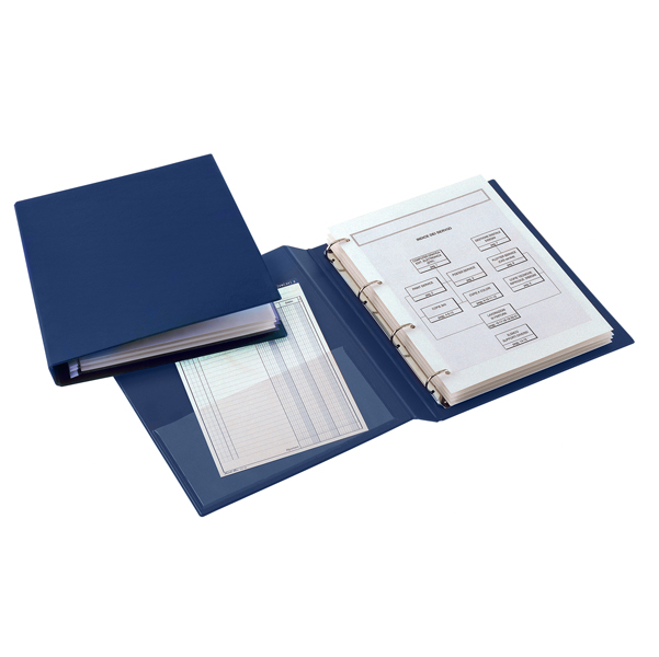 MD_25413 Raccoglitore Sanremo 2000 - 22 x 30 cm - 4 anelli a D 40 mm - dorso 5,5 cm - blu - Sei Rota - immagine 1