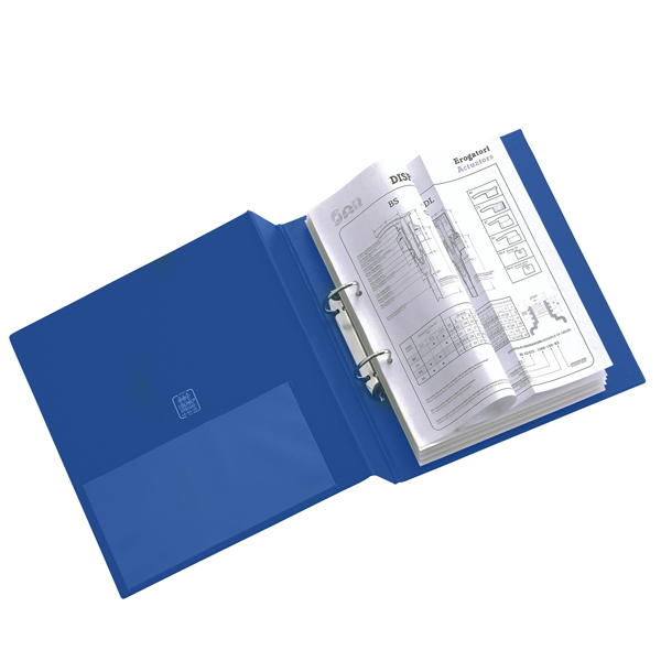MD_25452 Raccoglitore Stelvio - 22 x 30 cm - 2 anelli a Q 65 mm - dorso 9 cm - blu - Sei Rota - immagine 1