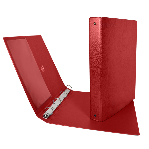 MD_25469 Raccoglitore Stelvio - 22 x 30 cm - 4 anelli a R 25 mm - dorso 3 cm - rosso - Sei Rota - immagine 1
