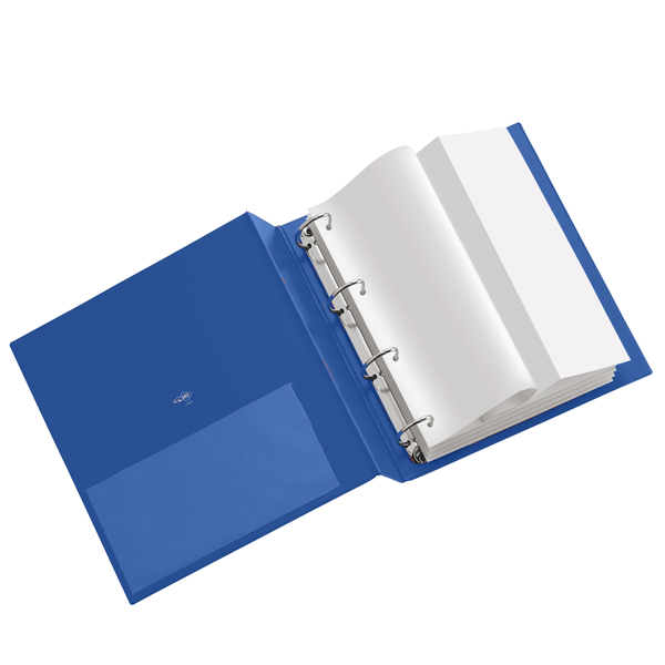 MD_25474 Raccoglitore Stelvio - 22 x 30 cm - 4 anelli tondi 40 mm - dorso 5,5 cm - blu - Sei Rota - immagine 1