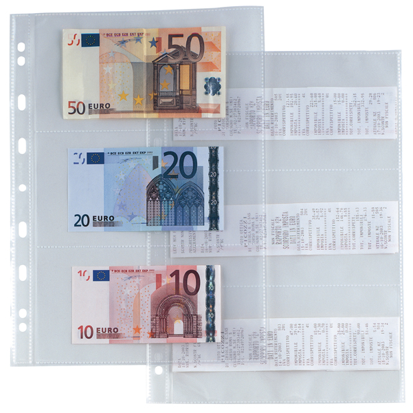 MD_26066 Buste forate Atla 6S - porta banconote/scontrini - 6 spazi - PP - 21 x 29,7 cm - liscio - Sei Rota - conf. 10 pezzi - immagine 1