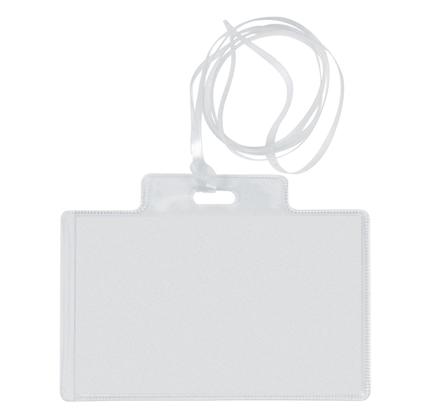 MD_26111 Portanome Pass 3EC - con cordoncino trasparente - 9,5 x 6 cm - PVC - Sei Rota - conf. 100 pezzi - immagine 1