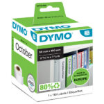 Rotolo 110 etichette LW 990190 - 59 x 190 mm - carta - registratore grande  - bianco - Dymo