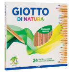 Pastelli colorati Natura - diametro mina 4 mm - legno di cedro - colori assortiti - Giotto - astuccio 24 pezzi