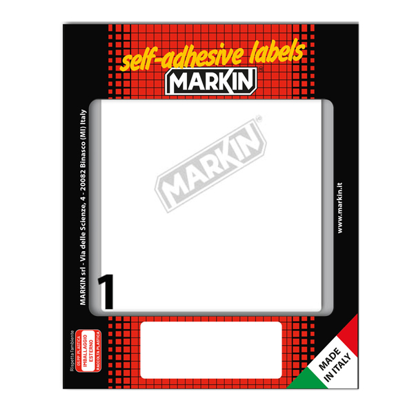 MD_31121 Etichette adesive - in carta - permanenti - 142 x 110 mm - 1 et/fg - 10 fogli - bianco - Markin - immagine 1