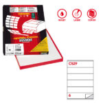 Etichette adesive C/529 - in carta - permanenti - 210 x 48 mm - 6 et/fg - 100 fogli - bianco - Markin