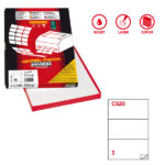 Etichette adesive C/520 - in carta - permanenti - 210 x 99 mm - 3 et/fg - 100 fogli - bianco - Markin